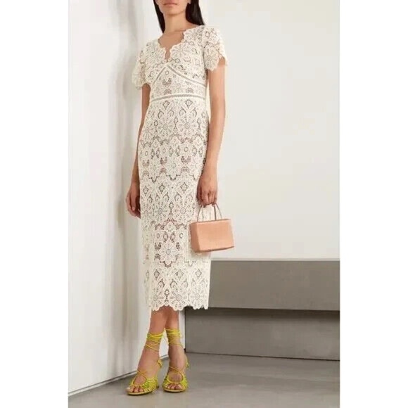 Self-Portrait Dresses & Skirts - Unworn Self Portrait Ivory Floral Guipure Midi Dress
